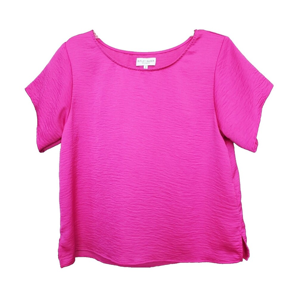 Ripley Rader Hot Pink Textured Short Sleeve Top Size 2 Small